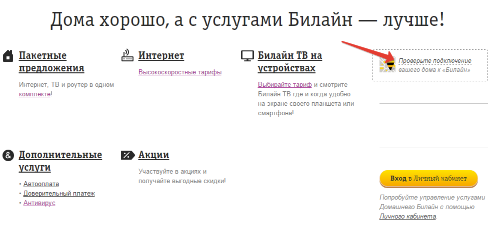 Домашний интернет от Билайн: описание услуги и стоимость подключения Домашний интернет от Билайн: описание услуги и стоимость подключения